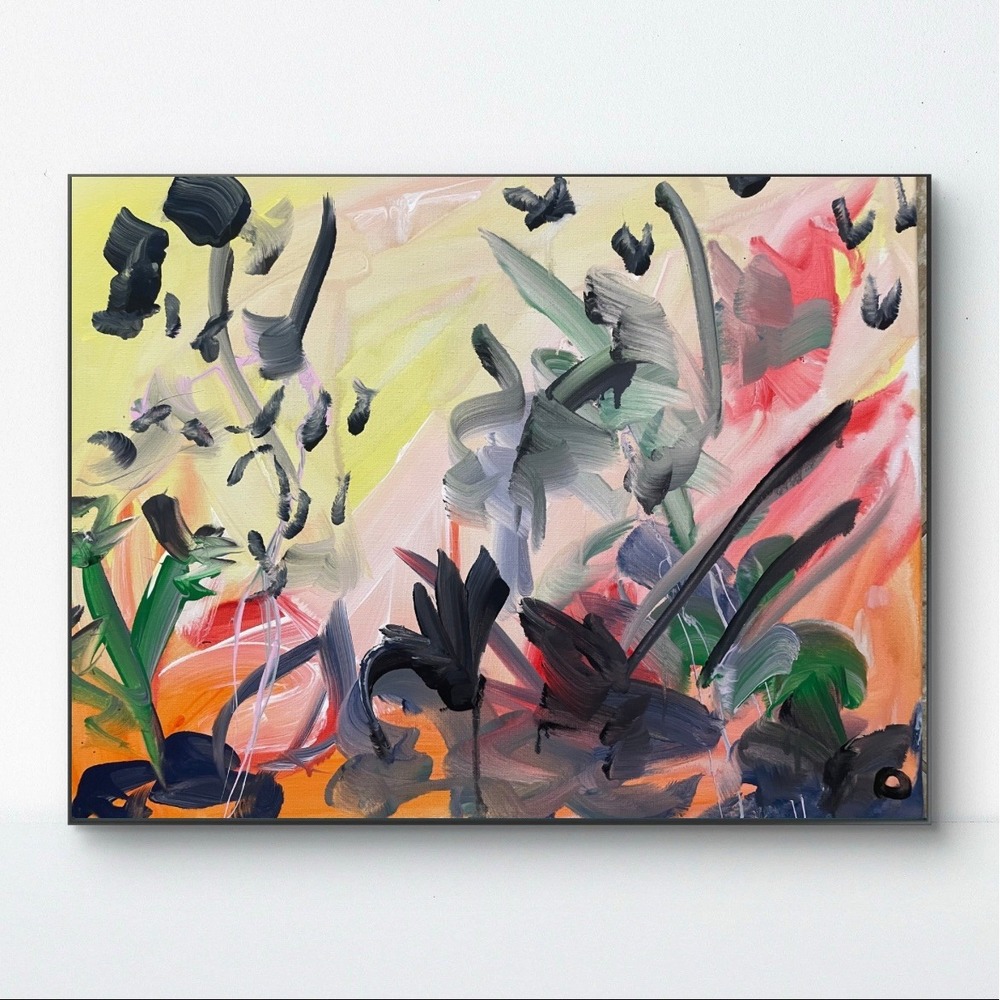 Oman Original Abstract Expressionist Painting 16x20 Colorful Landscape Fine Art
